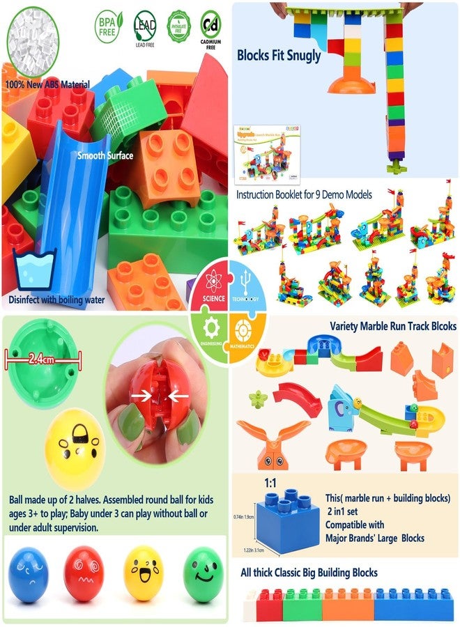 COUOMOXA Marble Run Building Blocks for Kids: STEM Educational Toys for 3 4 5 6 7 8 Years Old Kids - Catapult Track Set Compatible Classic Blocks Age 3-5 4-8 - Birthday Gifts Boys Girls - Image 5